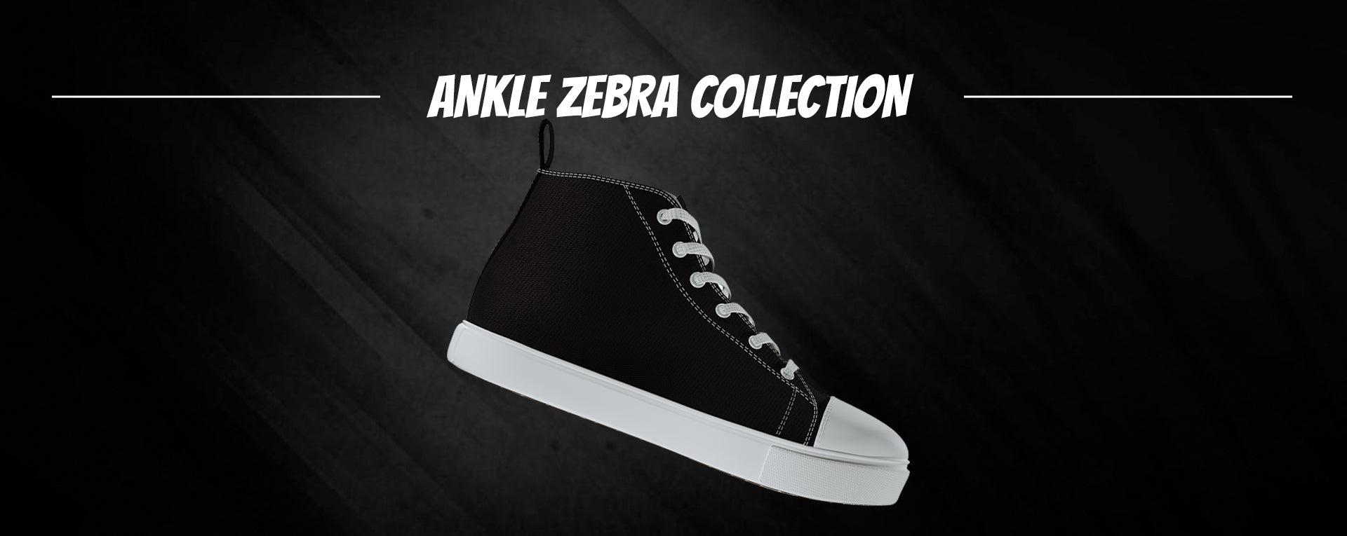 Ankle Zebra, Casual Black Sneaker Shoes for Men