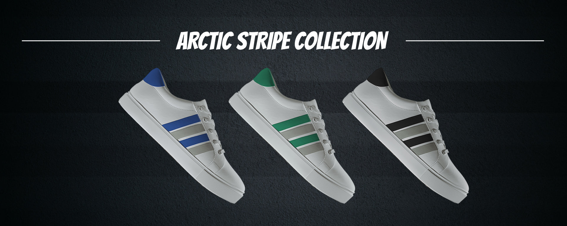 Arctic Stripe, Casual White Sneaker Shoes for Men