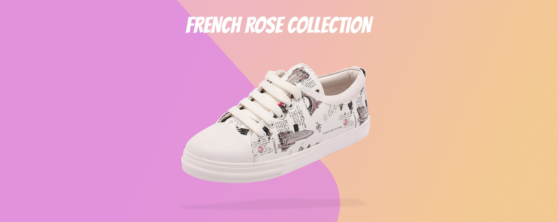 French Rose, Casual Sneaker Shoes for Women