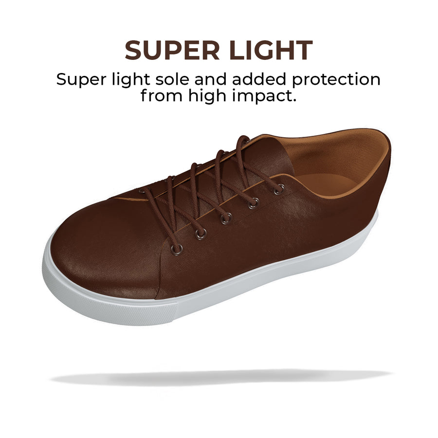 Chocolate Leather, Casual Sneaker Shoes for Men