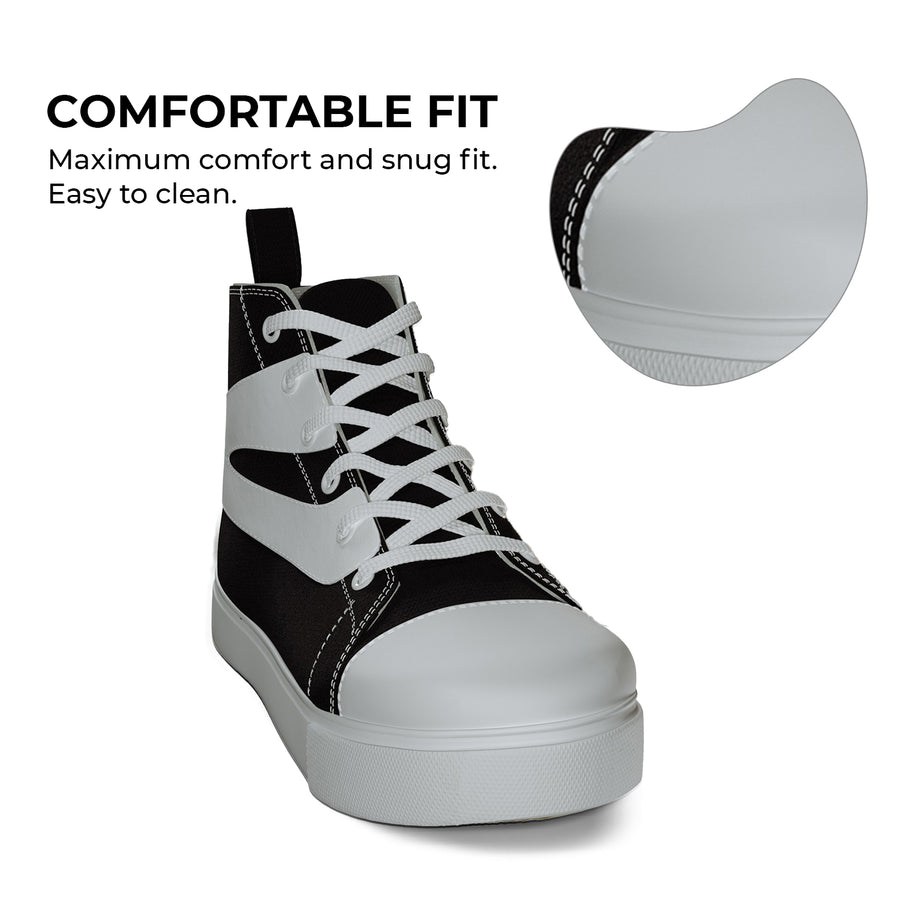 Ankle Zebra, Casual Black Sneaker Shoes for Men